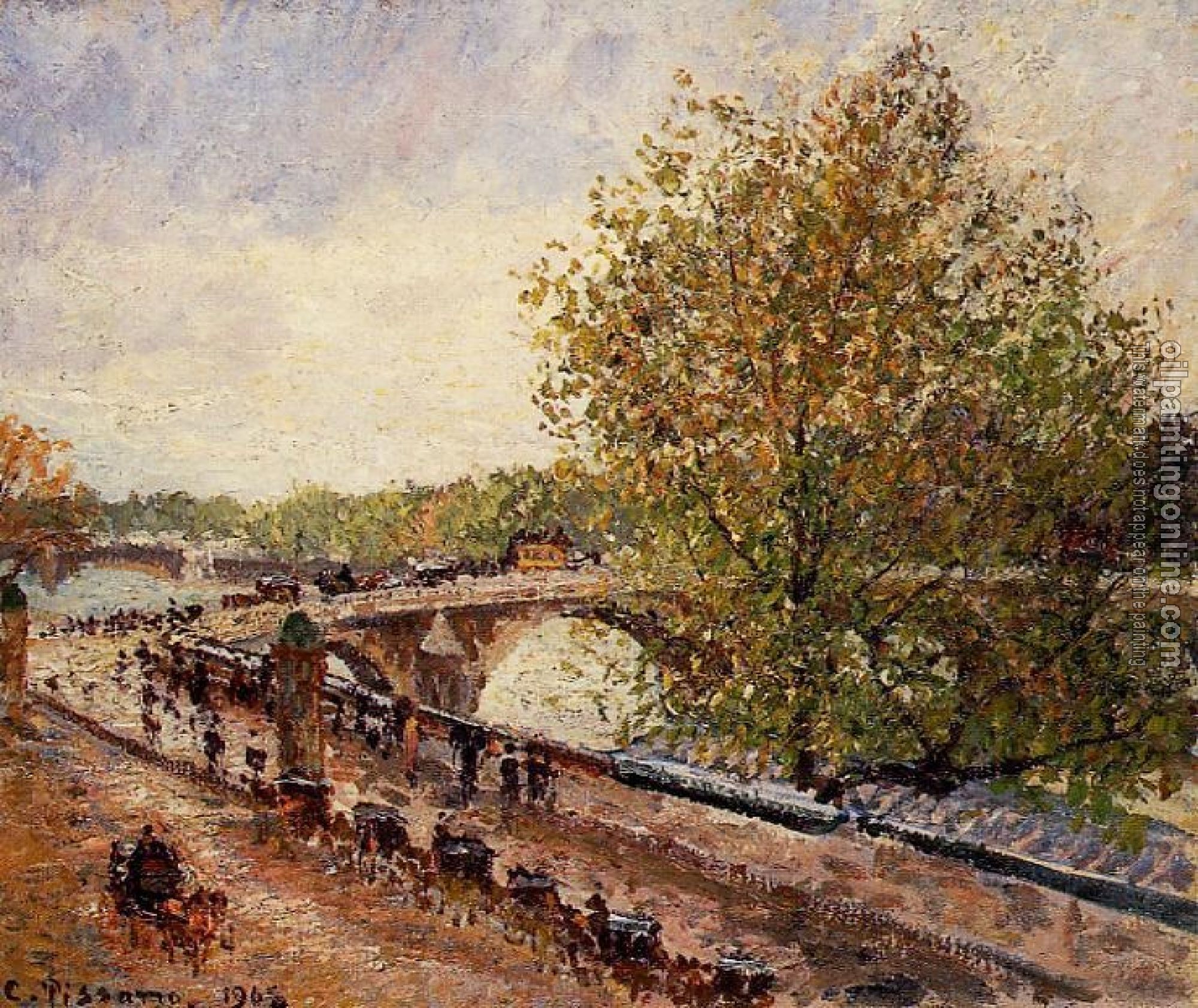 Pissarro, Camille - The Pont Royal, Grey Weather, Afternoon